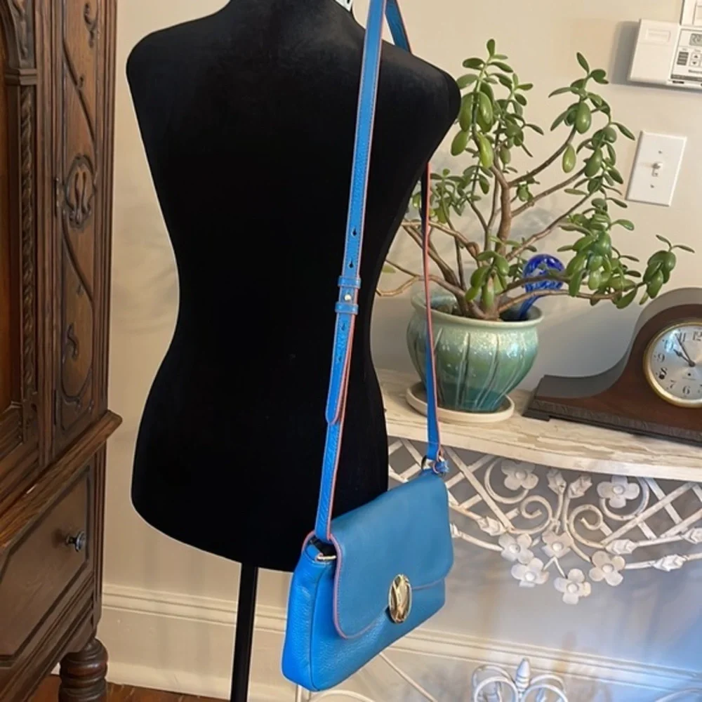 Isaac Mizrahi Live! | Blue‎ Whitney Pebble Leather Crossbody Bag